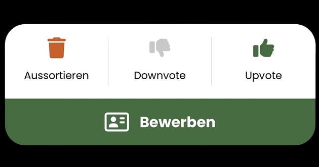 Bedienelemente zum Bewerten und Bewerben