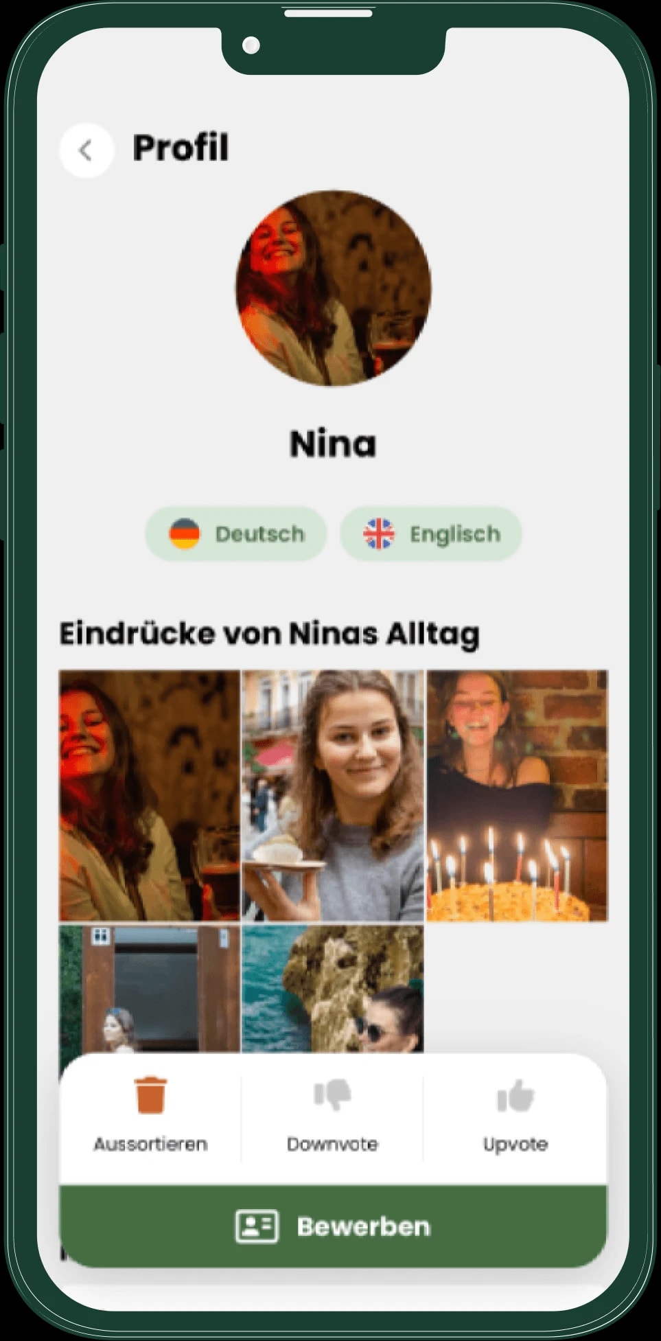 Persönliches Livo Match Profil als Bewerbung bei einer WG